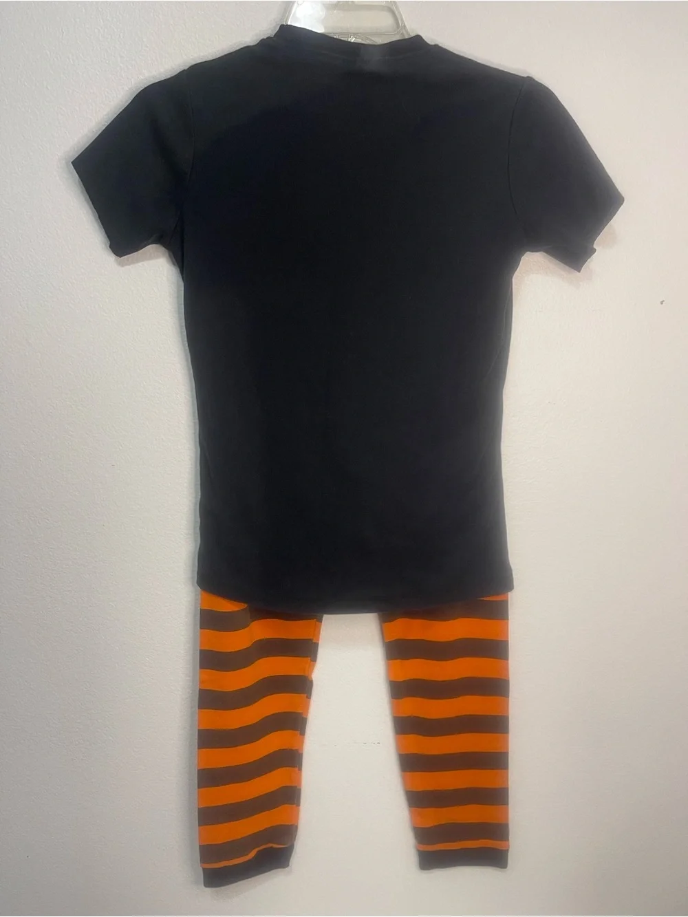 Kids Halloween Ghost Pajama Set - Black & Orange Size Small
